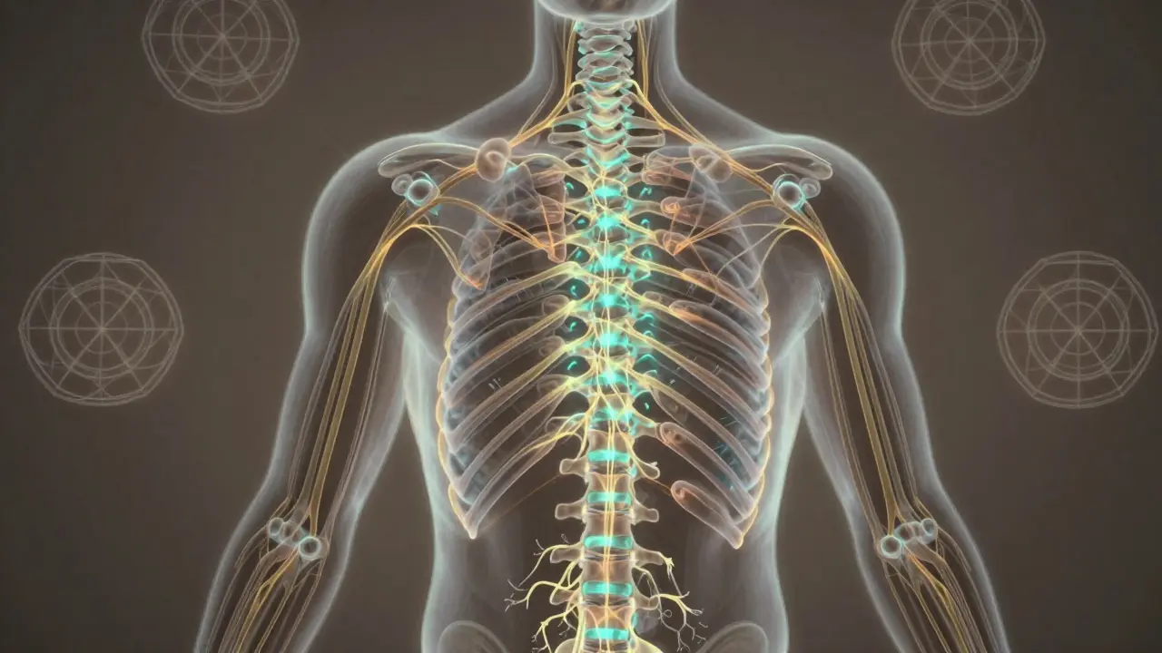 Vnitřní nervová vlákna reagují na mikropohyby rukou v těle.